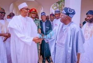Buhari meets Tinubu at Presidential Villa