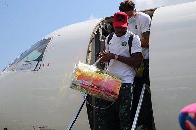 Super Eagles arrive in Freetown, subjected to COVID-19 tests at airport
