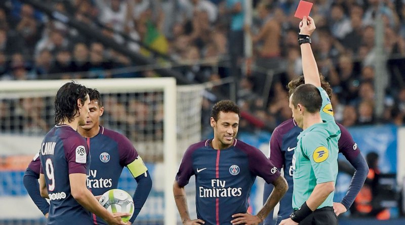 Neymar sees red as Marseille grab rare win at PSG