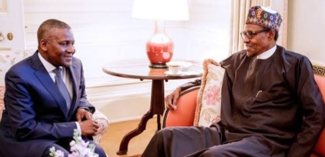 Buhari salutes Dangote at 64